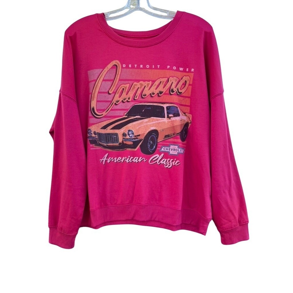 Chevrolet Camaro Detroit Power Pink Graphic Sweatshirt XL GM Licensed‎ Retro Car